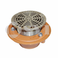 Roof drain with aluminum strainer and cast iron body floor drain